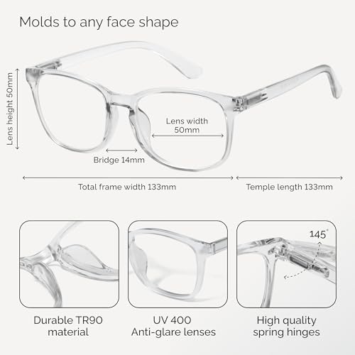 Image of CCVOO Reading Glasses for Women /Men, Eyeglasses, Blue Light Readers for Women /Men, Computer Eye Glasses, Cheaters