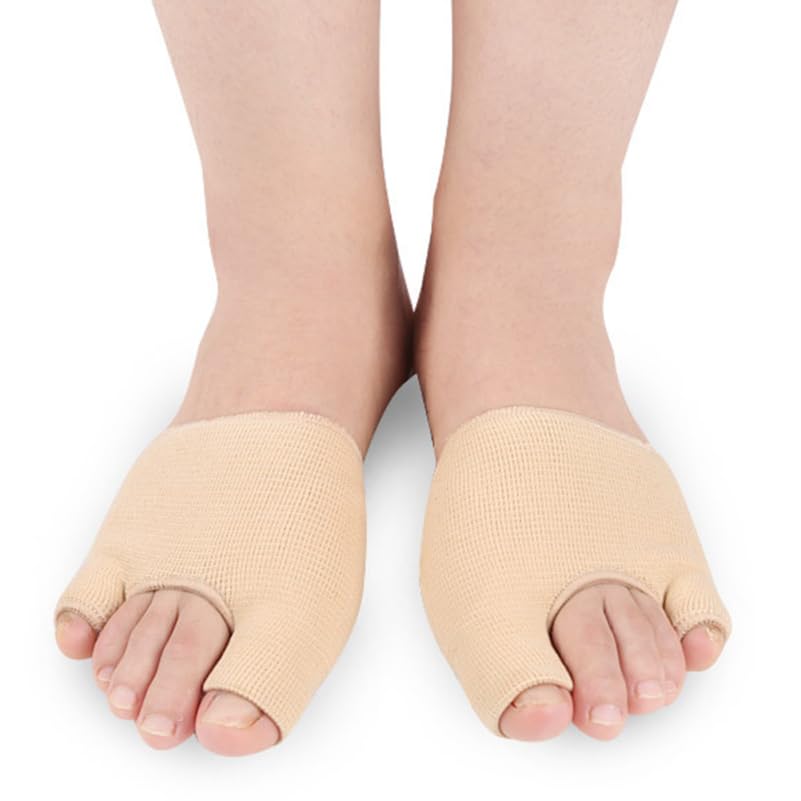 Healeved 1pair Thickened Thumb Socks Hallux Bunion Protector Sleeves s Apricot Color Comfortable and Breathable for Foot