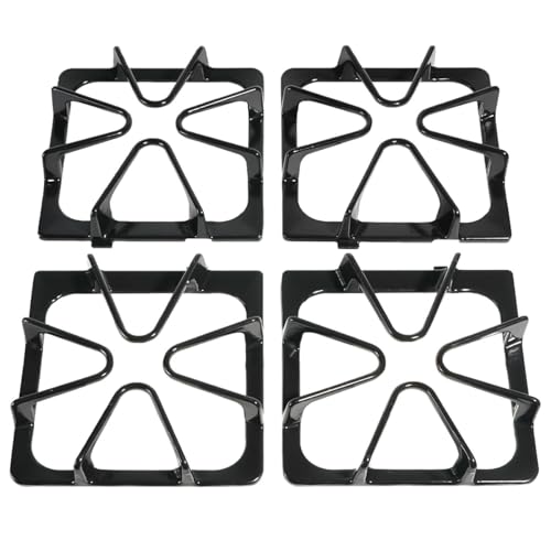 Premium W10447925 Gas Stove Burner Grates Replacement for Whirlpool Amana Stove Burners Replacement,for Maytag Stove Cooktop grate Parts,for Kenmore,Kirkland,Inglis Stove Top Range Cast Iron Rack4 Pcs
