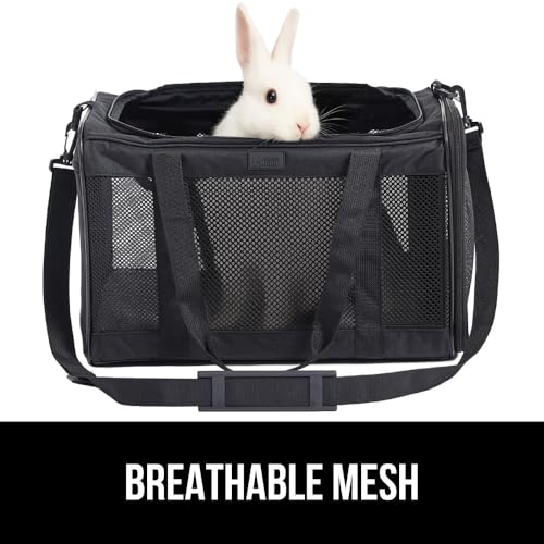 Image of GORILLA GRIP Cat Carrier Travel Bag Up to 15 Lbs, Soft Collapsible Small Dog Carriers, Top and Side Entry Breathable Mesh, Grip Feet on Underside, Cozy Washable Waterproof Pad, Portable Kennel, Black