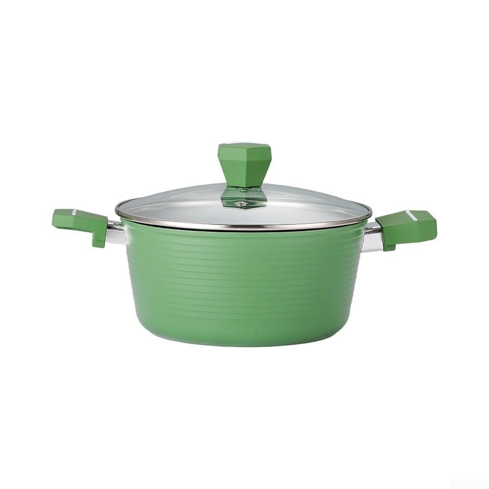 Suppentopf aus robuster Legierung mit doppelten Griffen, induktionsgeeignet für Nudeln und Eintöpfe, leicht zu reinigen, 48x24x11 cm, Grün