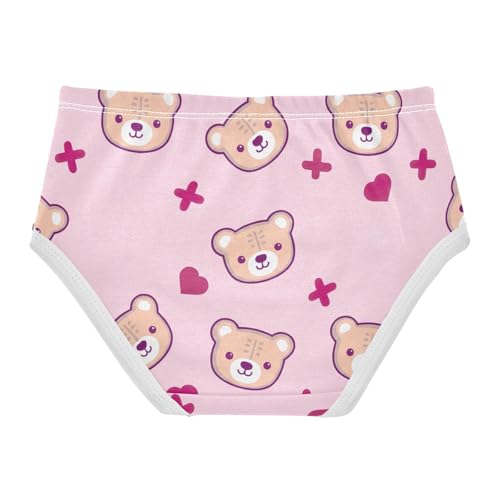 Girls Underwear Toddler 2t Cotton Girl Panties Cute Flower Briefs Kids Undies Cute Bears Pastel Pink2