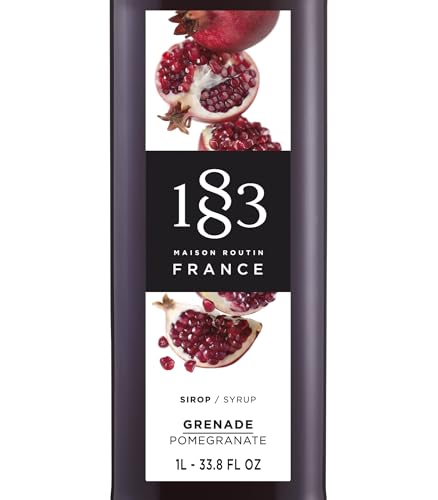 Image of 1883 Pomegranate Syrup for Drinks, Made in France, 1 Liter Plastic Bottle