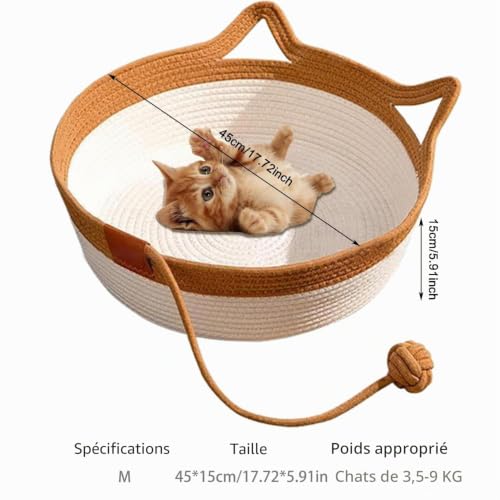 Panier pour chat en coton MEISO, le couchage idéal pour votre salon chaleureux