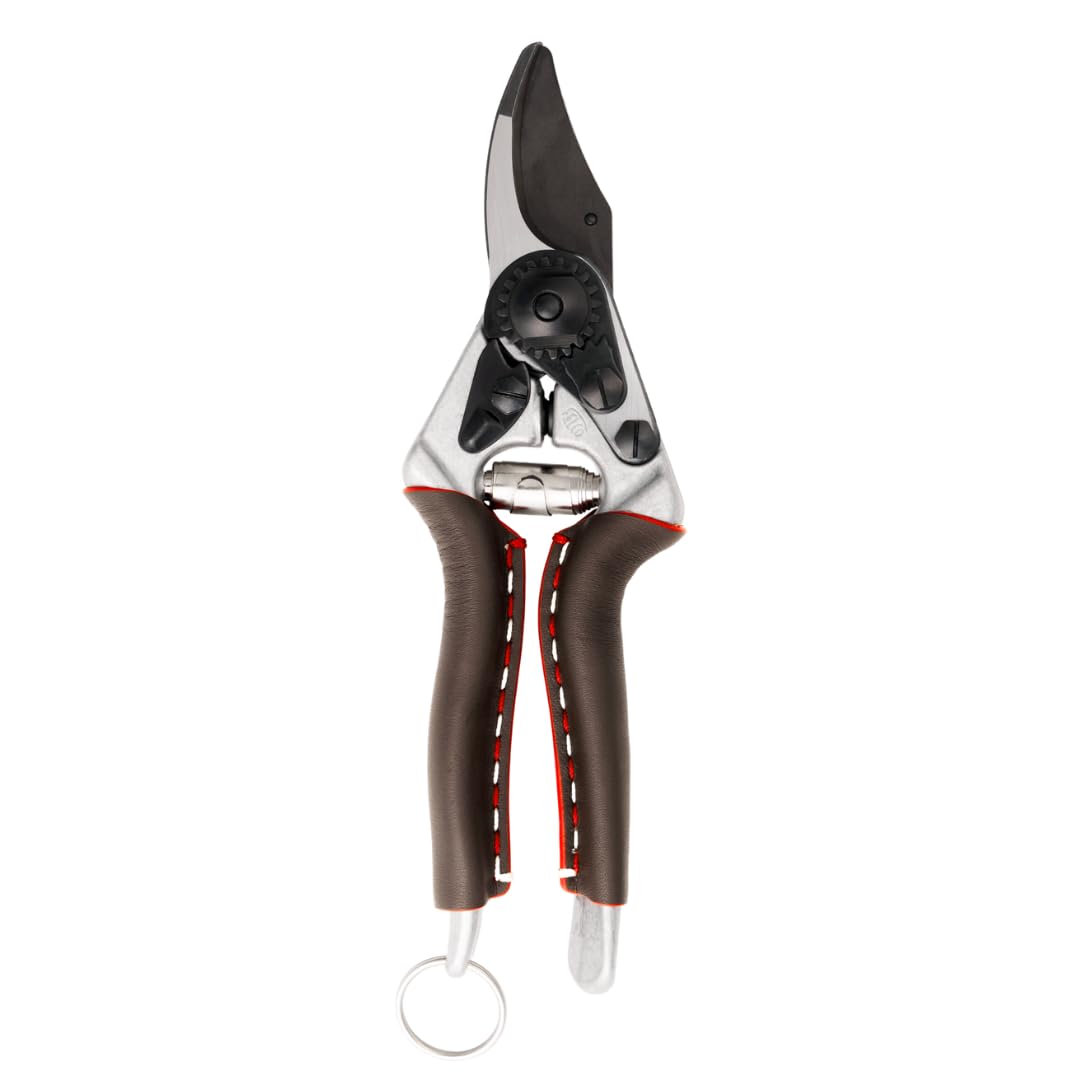 FELCO 6 Elite tijeras de podar para diestros, manos medianas, 20 mm | Versión Elite con mangos de piel suave y cuchilla F-Tech negra, para un agarre elegante y duradero. Swiss Made.