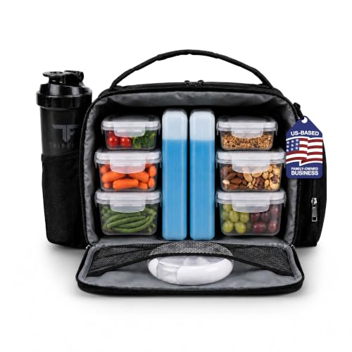Image of ThinkFit Meal Prep Lunch Box with 6 Containers, 2 Ice Packs for Men Women