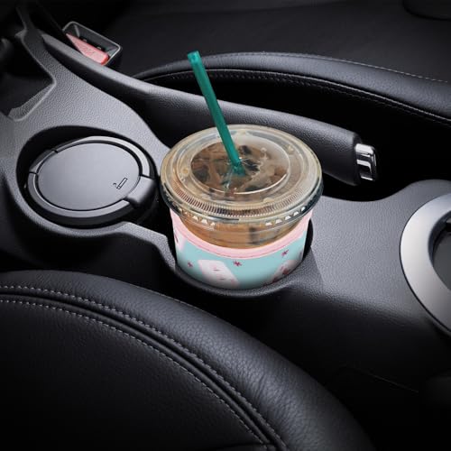Image of YR Reusable Neoprene Insulator Sleeve for Iced Coffee Cups, 3 Pack Coffee Coolies sleeves for Iced & Hot Drinks, Cold Beverage Cooler Compatible with Starbucks Coffee and More (Cute Mahjong)