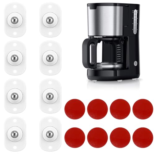 Wanmu 8 Stück Selbstklebende Kugelrollen, Mini Rollen, Geräterollen, Gerätegleiter für Küchengeräte, 360° schwenkbare Universalrad Universal Kleinmöbelrollen, geeignet zum Bewegen von Geräten