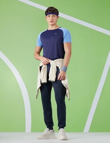 Image of Amazon Brand - Symbol Men's Color Block Active Regular Fit Sports T-Shirt | Round Neck | Half Sleeve (Available in Plus Sizes) Polyester