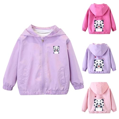 Kids Toddler Cute Panda Print Full Zip Hoodie Sweatshirt Long Sleeve Casual Outerwear Jacket with Pockets for 1-11 Years2