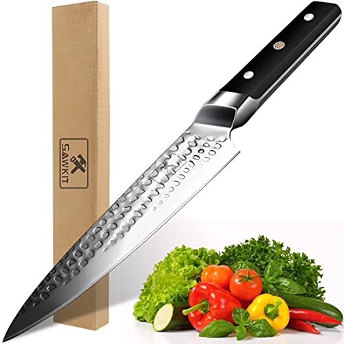 sawkit Chef Knife 8 inch Pro Kitchen Knife,Multipurpose Cooking Stainless Steel Sharp Blade It Cuts Dices Slices Cutting Vegetables or Meat for Family Demand
