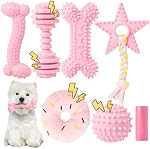 Puppy Toys, 7 Pack Puppy Chew Toys for Teething, Pink Teething Toys for Puppies, Dog Toys for Small Dogs, Soft Durable Interactive Chew Toys