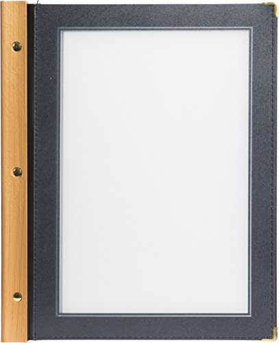 Securit Wood-Range A4 Menükarte (x20) inkl. Box, inkl. 2 dopplete Einlage für Menüs (für 4 Seiten A4), Schwarz