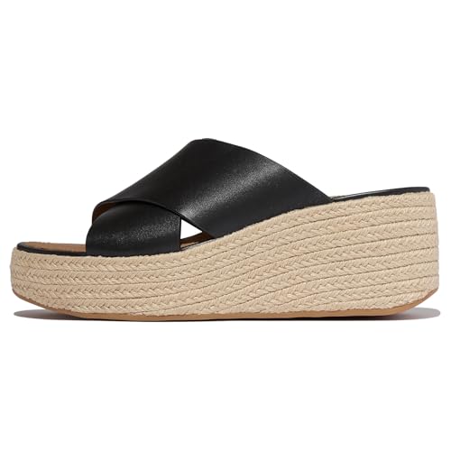 Espadrilles compensées FitFlop avec technologie CushX Comfort en cuir pour femme