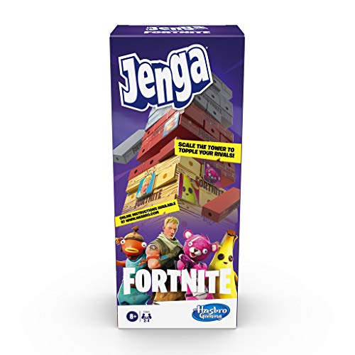Hasbro Jenga Fortnite Spiel, Stapelspiel mit Holzklötzen für Fortnite Fans, ab 8 Jahren
