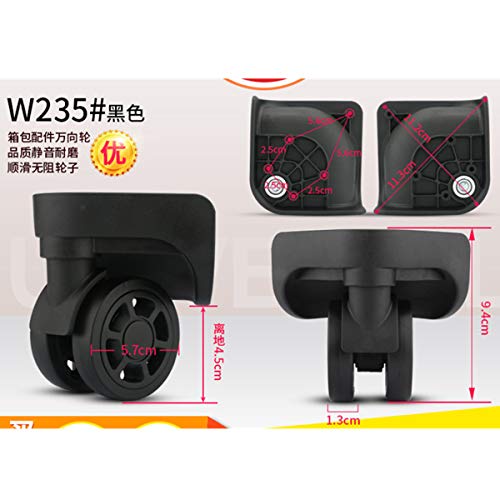 Luggage Wheel,Luggage Suitcase Wheels, Set of 2 Luggage Mute Wheel Suitcase Replacement Repair Wheels Parts Spinner (W235#)(Black)2