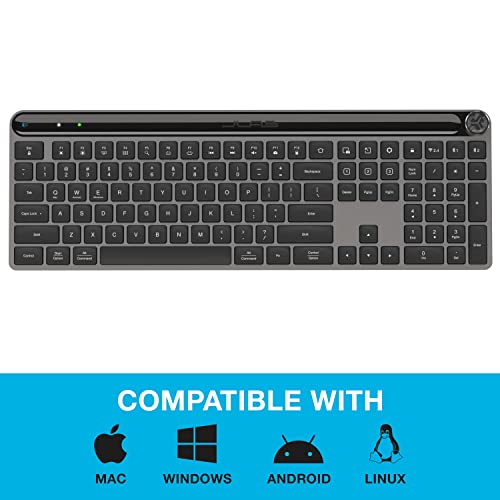 Jlab Epic Wireless Keyboard | Black | 108 Keys | Connect Via Bluetooth Or Usb Wireless Dongle | Multi-Device Toggle | Soft Touch Keys | Smart Media Knob | Custom User Profiles | Rechargeable (1 Pack) #TOP1