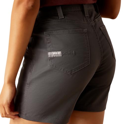 Image of ARIAT Women's Rebar Perfect Rise Made Tough 6 inch Short, Rebar Grey, 25