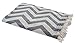 Produktbild Carenesse Jacquard Hamamtuch Zickzack 90 x 175 cm grau I Edles Hamam Handtuch 100% saugfähige Baumwolle mit hochwertiger Webung I Pestemal / Fouta weich & zart I Leichtes Hamam Strandtuch kompakt