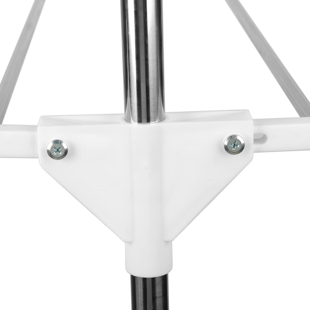 HUOLE Stendino Verticale a Torre, Appendiabiti con Ruote, Stendibiancheria Pieghevole Metallo con 4 Ripiani Regolabili, 3 Livelli,Salvaspazio Stendibiancheria,3 strati - plastica bianca