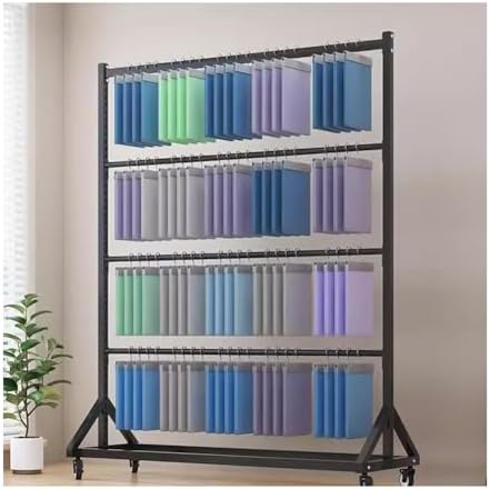 Rolling Fabric Storage Rack with Wheels - Floor-Standing Display Stand for Curtains, Quilts, Blankets, Samples & Clothes - Metal Organizer (180x180 cm)