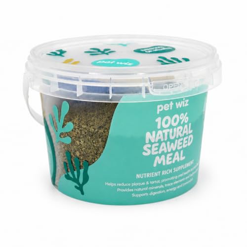 pet wiz 100% Natural Seaweed Meal for Dogs Natural Plaque & Tartar Remover Freshens Bad Breath & Promotes Healthy Gums Supports Digestion & Overall Health Made in UK (250g)