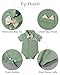 YALLET Baby Boy Clothes Set Infant Tuxedo Gentleman Suit Outfits Formal Dress Shirt + Beret Hat + Suspender Pants + Bowtie(Light Green, 6-12 Months)