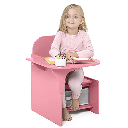 Rainbow Tree Kids Table and Chairs with Storage Bin Wooden Toddler Table and Chairs Sets 2 in 1...