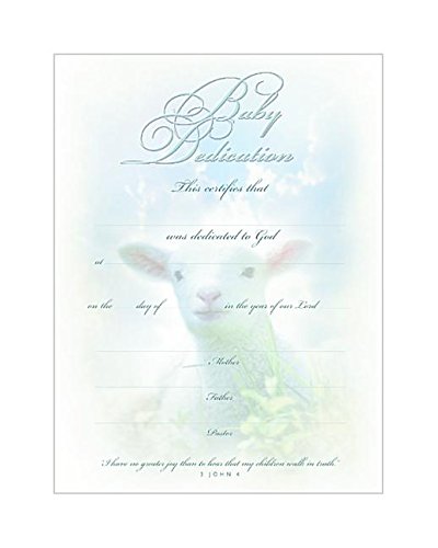 Baby Dedication Certificates – Pack of 6, 11″ × 8.5″ Silver Foil Embossed – Elegant Parchment Keepsakes for Dedication Ceremonies (KJV)