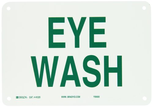 Panneau de premiers secours Eye Wash Brady en aluminium pour guider en cas d'accident