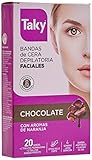 cera taky frutos rojos Limpia y enriquece Taky Depilación Banda Facial Chocolate, 20 unidades