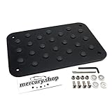 Mercury 汎用 アルミ フットプレート 削り出し フロアマット 用 [ブラック] ヘアライン仕上げ ボルトセット 30cm × 20cm 金属 アルミ合金 足元 ロゴ無し 車 ユニバーサル カーアクセサリー