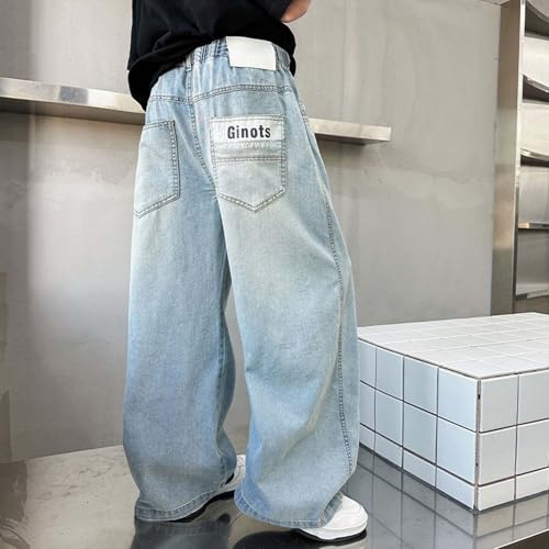 Jeans de ajuste regular holgado para niños con tejido elástico duradero 2