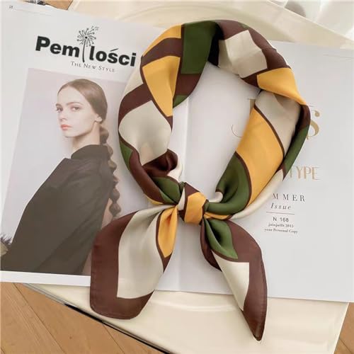 Fashion Hair Scarf for Women Soft Silk Feeling Head Scarves Head Wrap Square Bandanas 27.5× 27.5 inches4