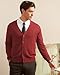 Kallspin Men's Cardigan Sweater Wool Blend Cable Knit V Neck Buttons Cardigan with Pockets(Santa Red, 4X-Large)