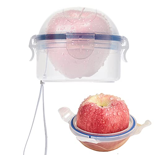 Tuzsocr Lot de 2 Conteneur de Rangement de Fruits,Boîte à Pommes en Plastique,Boîte de Conservation pour Citrons,Boules de Conservation Ail,Sans BPA,pour le...