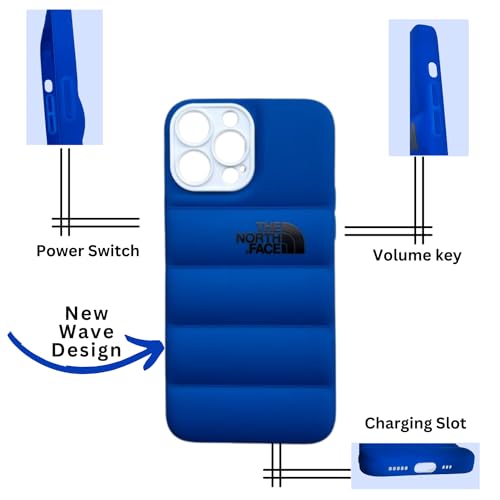 Image of BWOGUE Cool Puffer Case for iPhone 14Pro Max,Full Body Protection Phone Cover /Case for iPhone 14pro max, Shockproof Protective Silicone Cover for iPhone 14pro max Cover -iPhone 14 Pro Max, Blue
