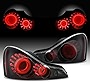 AKKON - [GTR Style] For 2008-2013 G37 / 14-15 Q60 Coupe 3D LED Light Tube Tail Lamps Black Smoke Housing Pair Assembly