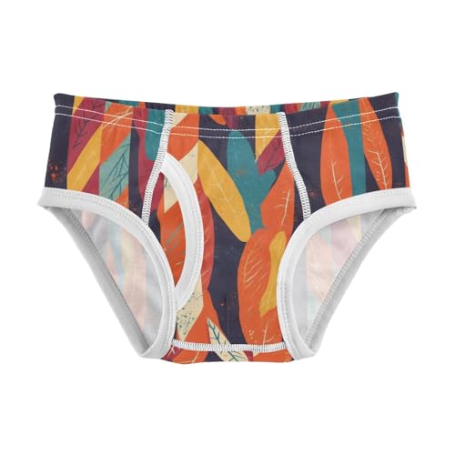 KLL Fall Autumn Transparent Color Leaves Baby Boys Soft Athletic Underwear Breathable Children Panties