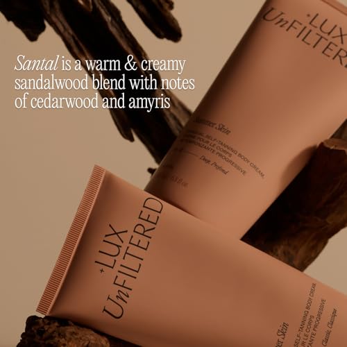 + Lux Unfiltered N°32 Summer Skin Deep Gradual Self Tanner, Hydrating Self Tanning Lotion - Shea Butter & Squalane - Non-Sticky, No Transfer, Natural-Looking Tan - Vegan Sunless Tanner - Santal - Image 6