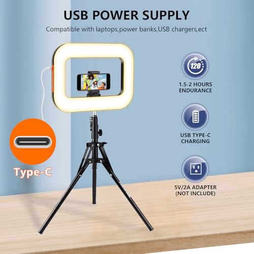 PIOENIMAGE Rechargeable Portable Ring Light for Phone, LED Smartphone Light, Phone Video Stabilizer, Square Ring Light for Photography, Video Recording, Live Stream - image 4