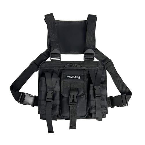 Chaleco táctico con bandolera para hombres con bolsillos múltiples de combate