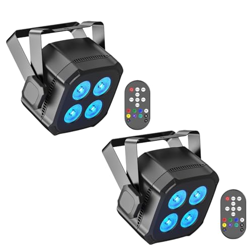 Erreyht 2PCS RGBW LED Stage Lights 40W LED Par Can Light DMX 4/8CH with Remote Control and Sound Activation Disco Light Par Spotlight for Stage DJ Bar Party Wedding Haloween Christmas