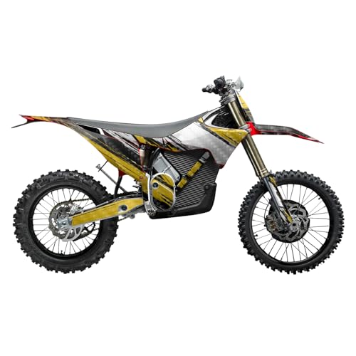 Image of Carbon Fiber Stark Varg MX 2023-2025 Graphics Kit Wrap - Grunge Stripe Yellow - Varg MX Skin - Premium 3M Vinyl Protective Wrap Decal Cover - Easy to Apply | Crafted in The USA by MightySkins