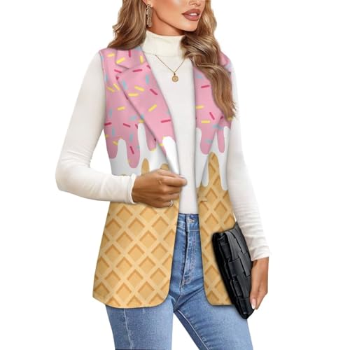 Women Suit Vest V Neck Single Button Waistcoat Lightweight Sleeveless Casual Workout Office Business Jacket Tops2