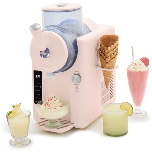 GreenPan Frost Ice Cream Machine & Frozen Drink Maker, Soft Serve, Slushie, Milkshakes & Cocktails, No Freezer Needed, 15-in-1, 7 Textures, Quiet & Rapid, Easy Clean, Family Size, Strawberry Pink