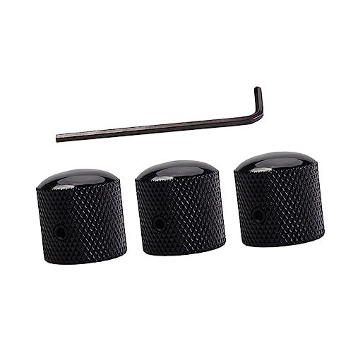 NULYLU Tone Volume Control Knobs for Bass Guitar Black Dome Knobs Replacement