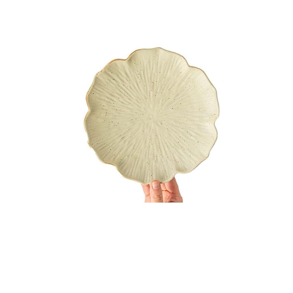 GFHTRELY Dinner Tray Japanese Ceramic Dessert Plate Pasta Plate Home Breakfast Plate Dessert Plate Hotel Restaurant Barbecue Plate Dinner Plate(B)