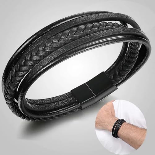 Image of Contemporary Casual Braided Leather Bracelet For Men /Boy's