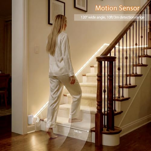 Tira LED con sensor de movimiento 6.56 ft 2 unidades blanco neutro miniatura 4